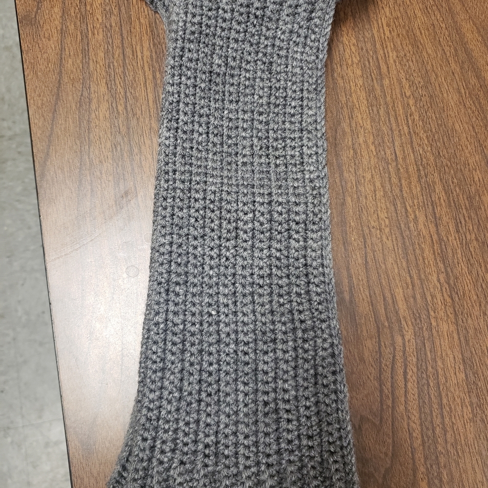 Handmade Croche  leg warmer with ankle frills grey